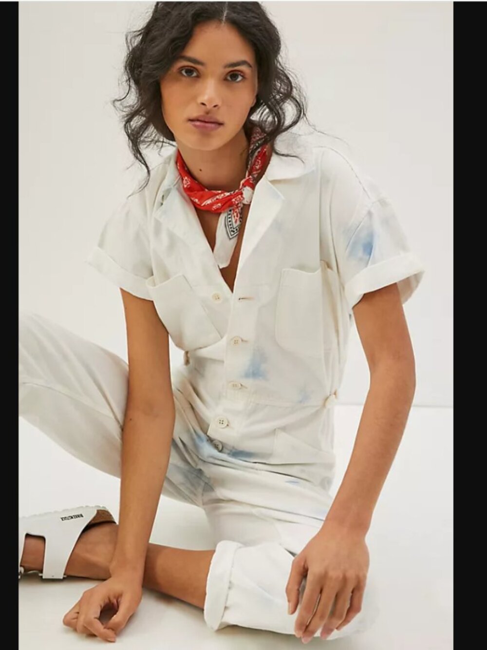 Pistola Grover Tie-Dye Denim Jumpsuit